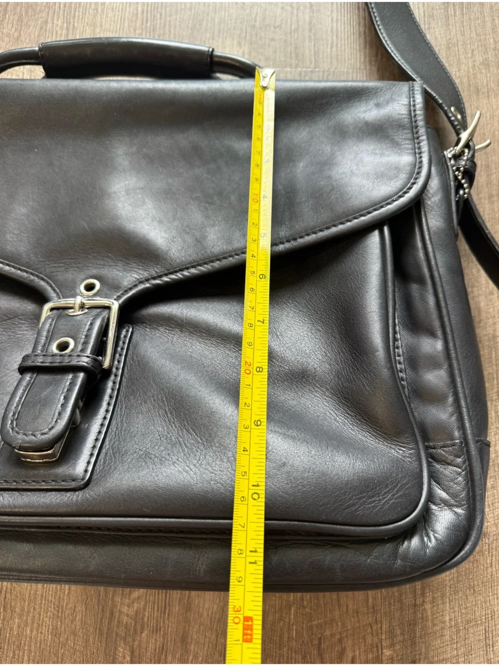 Vintage Coach Logan Black Leather Large Briefcase Portfolio Laptop Bag 5238